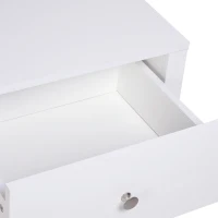 HOMCOM Bedside Table, Nightstand with Drawer and Open Shelf, End Table for Living room, Bedroom, Set of 2, White(m-7)