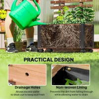 Outsunny Raised Garden Bed with Trellis, Outdoor Wooden Planter Box with Metal Corners and Wheels, Raised Bed for Garden(m-7)