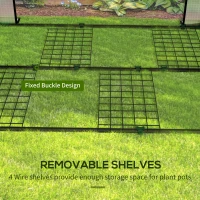 Outsunny Mini Greenhouse with 4 Wire Shelves Portable Garden Grow House Upgraded Tomato Greenhouse for Plants with Roll Up Door and Vents, 100 x 80 x 150cm, White(m-7)