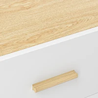HOMCOM Comodino con 2 Cassetti in Legno in Stile Scandinavo, 40x40x50 cm, Rovere(m-9)