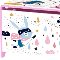 AIYAPLAY Storage Chest, Wooden Toy Chest with Lid, Flip-Top, Security Hinges and Anti-Pinch Design for Kids, Pink(m-11)