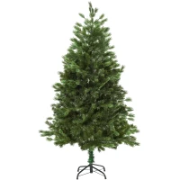 HOMCOM Árbol de Navidad Ø105x210 cm Artificial con 934 Ramas PE Tridente y PVC Individual y Base Plegable Árbol Navideño Decorativo Exteriores Interiores Verde(m-11)