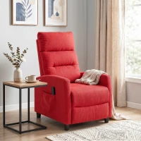 HOMCOM Poltrona Massaggiante e Reclinabile a 160° con Poggiapiedi e Telecomando, 66x91x108 cm, in Ciniglia Rosso Vino(m-10)
