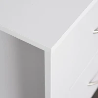 HOMCOM Bedside Table with 2 Drawers, Nightstand with Handles and Elevated Base, Side Table for Bedroom, Living Room, Set of 2, White(m-8)
