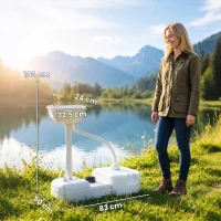 Outsunny Lavabo Portatile da Campeggio con 2 Ruote, Serbatoio Acqua 17L e Serbatoio Sapone 2.5L, 83x50x103cm(m-3)