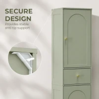 HOMCOM Tall Bathroom Cabinet with Arched Doors - Light Green(m-7)