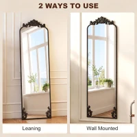 HOMCOM Floor Mirror, 50 x 160 cm Full Length Mirror with Baroque Metal Frame for Bedroom, Living Room, Dressing Room, Black(m-6)