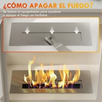 HOMCOM Chimenea de Bioetanol 7000BTU Chimenea de Bioetanol de Acero Tanque de 0,9 L Tiempo de Combustión 3H 39x26x54 cm Negro(m-5)