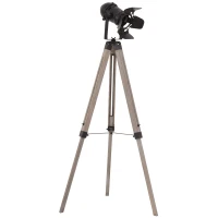 HOMCOM Lampadaire trépied style industriel hauteur réglable H100-140 cm noir(m-12)