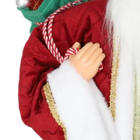 HOMCOM 4ft Life Size Singing Dancing Santa Claus, 120 cm Standing Musical Animated Santa with Stocking, Sack, Posable Arms, Handcrafted, Sound Touch Activated, Moving Christmas Figure Decor(m-11)