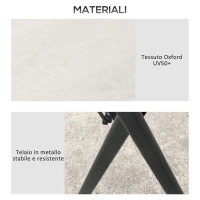 Outsunny Gazebo Pieghevole 4x4 m ad Altezza Regolabile con Zanzariera e Borsa, in Metallo e Tessuto Oxford Crema(m-8)