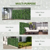 Outsunny Artificial Leaf Hedge Screen Privacy Fence Panel for Garden Outdoor Indoor Decor 3M x 1M Light Green and Dark Green(m-7)
