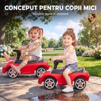 AIYAPLAY Mașinuță de Împins pentru Copii cu Licență Porsche, Claxon, Faruri și Sunet de Pornire, PP, Roșu(m-6)