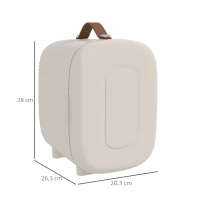 HOMCOM Mini Kühlschrank Kühlschrank Beauty Fridge, 4 L Fassungsvermögen, 20,3 x 26,3 x 28 cm, Cremeweiß(m-3)