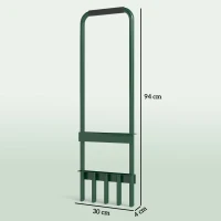 Outsunny Aireador de Césped Manual con 5 Púas Huecas Mango Antideslizante Herramienta de Perforación de Césped Verde Oscuro(m-3)