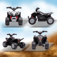 AIYAPLAY Quad Elettrico per Bambini 18-36 Mesi con Luci LED, Clacson e Pedali, 65.5x38.5x43.5 cm, Nero(m-8)