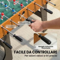 SPORTNOW Calcio Balilla Pieghevole con Impugnature Antiscivolo, 2 Palline e Segnapunti, Marrone(m-6)