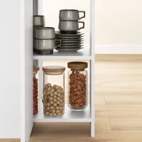 HOMCOM Masă de dining pliabilă pentru 2-4 persoane cu 2 extensii, sertar și rafturi, stejar(m-8)