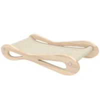 PawHut 2 in 1 Sisal Cat Scratcher Bed Cat Scratching Board and Lounger 60 x 35 x 13 cm Cream White(m-15)