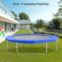 HOMCOM Copertura Imbottita Bordo Trampolino, Protezione per Tappeto Elastico Giaridno in Plastica, Ø244cm, Nessun Foro per Palo, Blu(m-10)