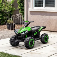 HOMCOM 12V Ride-On Quad Bike, with Music, Horn, LED Lights, for Ages 3-5 Years, Green(m-10)