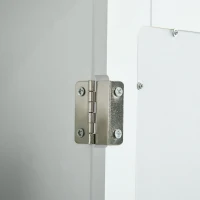 kleankin Specchio Bagno Contenitore con Anta Magnetica, Mobile Bagno con Specchio, Ripiano Regolabile, Bianco(m-9)