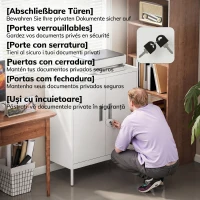 HOMCOM Dulap de Birou din Oțel cu 2 Rafturi Reglabile, Încuietoare și 2 Chei, 80x40x100 cm, Alb(m-5)