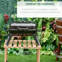 Outsunny Barbecue BBQ Grill a Carbonella Portatile Pieghevole da Tavolo Ferro, porcellana 59x43x39cm Nero(m-4)
