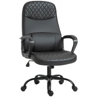Vinsetto Bürostuhl Massage höhenverstellbarer Chefsessel Gamingstuhl mit Massagefunktion ergonomischer Drehstuhl Massage Sessel PU-Leder Stahl Schwarz 60 x 70 x 109-119 cm(m-1)