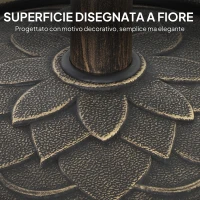 Outsunny Base per Ombrellone da 12 kg con Manovella Integrata, in Resina, Metallo e Cemento, Ø46x34 cm, Bronzo(m-6)