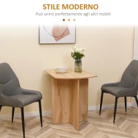 HOMCOM Tavolo da Pranzo Pieghevole Salvaspazio in Legno, 90x60x74cm, Quercia(m-4)