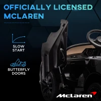 HOMCOM McLaren Licensed Kids Electric Ride-On Car, with Remote Control - Black(m-4)