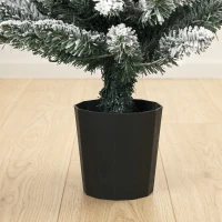 HOMCOM Prelit Snowy Flocked Artificial Christmas Tree Set of 3, Slim Xmas Tree with PVC Tips, 3FT+4FT+5FT(m-10)