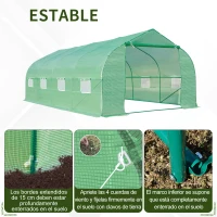 Outsunny Invernadero Tipo Caseta de Jardín o Terraza 6x3x2 m para Cultivo de Plantas y Semillas Color Verde(m-5)