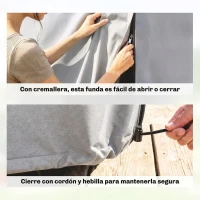 Outsunny Funda Protectora Impermeable para Balancín de Jardín 3 Plazas con Cremallera Antipolvo y Antiviento 215x155x150 cm(m-5)
