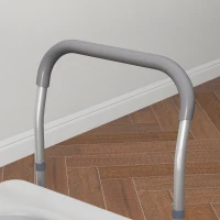 HOMCOM Sedia Comoda WC per Anziani e Disabili 4 in 1 Regolabile in Altezza con Braccioli Imbottiti, Grigio(m-8)