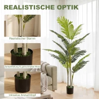 Outsunny Kunstpalme Kunstpflanze mit Pflanztopf 150cm Kunststoff(m-4)