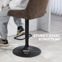 HOMCOM Set of Two Faux Leather Retro Bar Stools - Brown(m-7)