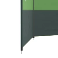 Outsunny Camping Windbreaker with Clear Windows, Carry Bag and Steel Poles, for Beach Caravan Campervan, 440 x 140cm, Army Green(m-12)