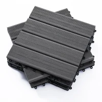 Outsunny Piastrelle da Giardino Incastrabili Set da 11 Mattonelle per Esterno 30x30cm Grigio(m-1)