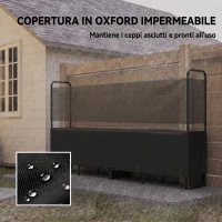 Outsunny Portalegna da Interno ed Esterno in Acciaio Zincato con Copertura e Borsa in Oxford 600D, Portata 500 kg, Nero(m-4)