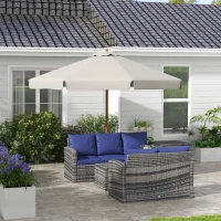 Outsunny 3.3m Elegant Wooden Parasol - Grey(m-10)