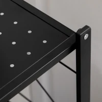 HOMCOM 3-Tier Storage Trolley Cart, Foldable Rolling Cart for Kitchen, Living Room and Bathroom, 68 x 34.5 x 85.5 cm, Black(m-7)