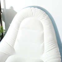 Outsunny Inflatable Tub Chair and Footstool - Blue/White(m-7)
