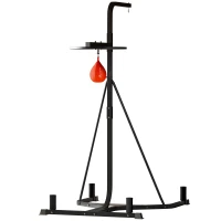 HOMCOM Adjustable Freestanding Speedbag, Punch Bag Hanger, Black(m-11)