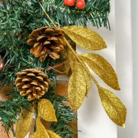 HOMCOM 2.7M Artificial Christmas Garland w/ Pine Cones Decorations Seasonal Style Beauty Home Fireplace Doors(m-8)