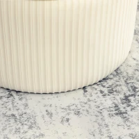 HOMCOM Round Storage Stool, Velvet-feel Fabric Upholstered Vanity Stool with Removable Top, Padded Seat and Hidden Space, Beige(m-11)