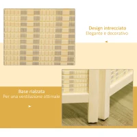 HOMCOM Paravento da Interno a 4 Ante Pieghevole in Legno e Bambù Altezza 180cm, Colore Naturale(m-4)
