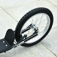 HOMCOM Kick Scooters for Kids with Adjustable Height, Anti-Slip Deck, Dual Brakes, Rubber Tyres, for Boys and Girls Aged 5+ Years Old - Black(m-9)