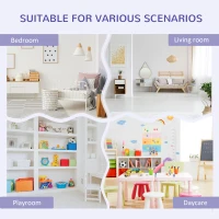 HOMCOM Kids Bookcase Shelf Storage Cabinet Unit, Living Room Sideboard w/ Six Compartments for Toys, Books - Grey(m-6)